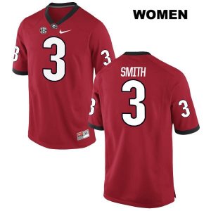 Women's Georgia Bulldogs NCAA #3 Roquan Smith Nike Stitched Red Authentic College Football Jersey TIB0354NY